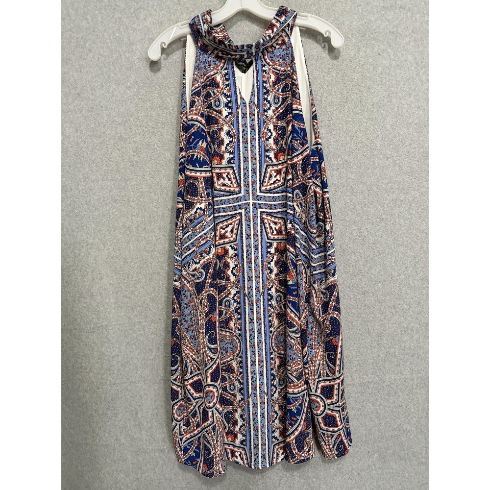Wrangler Dress Womens XXL Blue Paisley Halter Keyhole Trapeze Swing Knee Length